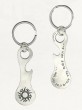 Silver Keychain and Bottle Opener with Inscribed Hebrew Text and Ornament