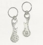 Silver Keychain and Bottle Opener with Hebrew Blessings and Symbols