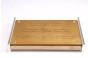 Gold Aluminum and Wood Challah Board with Cutout Blessing in Hebrew