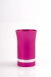 Small Bright Pink Aluminum Kiddush Cup with Matching Silver Stripe