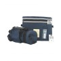 25cm Dark Blue Nylon and Plastic Tefillin Case with Compass, Comb and Tallit Bag
