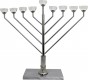 Metal Hanukkah Menorah with Crystal Candleholders in Medium