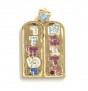 Ten Commandments Pendant in Gold Plated with Mix of Stones