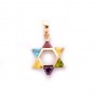 Star of David Pendant in Gold Plated with Colorful Stones