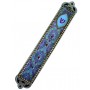 7 Centimetre Mezuzah with Hand-painted Purple Decorations in Pewter
