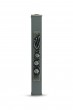 Gray Aluminum Mezuzah in White with Pewter Shin and Pomegranates