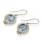 Round Earrings in Silver with Roman Glass