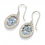 Silver Oval Earrings with Roman Glass Center