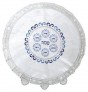 White Passover Cover in Satin with Blue Accent