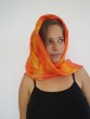 Silk Scarf with Orange & Yellow Hand Painted Stripes by Galilee Silks