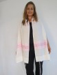 Women's Tallit in White with Pink Sequined Patterns by Galilee Silks 