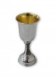 Silver Kiddush Cup with Filigree Stem and Smooth Design