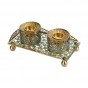Candle Holders with Lotus Leaves & Tray with Leaves