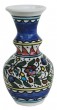 Armenian Ceramic Curved-Neck Vase with Floral Motif