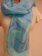 Silk Scarf with Azure Coiling Print by Galilee Silks