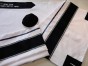 Tallit in White & Black with Braided Strips by Galilee Silks