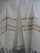 Tallit in White with Stripes and Squares by Galilee Silks