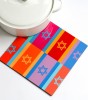 Trivet with Colorful Flag of Israel Pop-Art Design