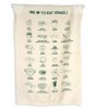 Linen Dish Towel with Israeli Dishes in Beige and Green