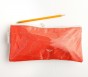 Makeup Bag with Orange Jet Setter Design in Canvas and Vinyl