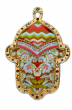Hamsa Blessings with Crystals in a Striped & Tulip Design