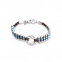 Kabballah Bracelet with Brown String and Turquoise Beads in 18cm