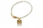 Pearl bracelet with 24K Gold Plated Pendant in 18cm