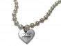 Pearl Necklace with Silver Plated Pendant in 45cm