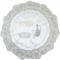Matzah Cover in Satin with Flower Shape and Swirling Line Embroidery