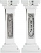 Crystal Shabbat Candlesticks with Silver Engraving