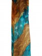 Silk Scarf in Gold and Turquois with Printed Accents by Galilee Silks