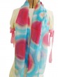 Silk Scarf in Light Blue with Pink Spots