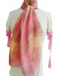 Silk Scarf in Pink with Neutral Yellow Patches by Galilee Silks