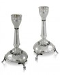Classic Sterling Silver Shabbat Candlesticks with Filigree Legs & Detailing by Nadav Art 