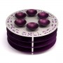 Purple Aluminum Seder Plate with Matzah Plates, Hebrew Text and Six Bowls