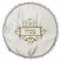 Satin Matzah Cover with Pesach Wine Glasses Theme