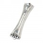 Silver Mezuzah with Hourglass Shape and Bright Swarovski Crystals