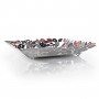 Dorit Judaica Metal Tray With Floral Decoration