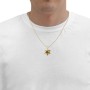 Gold Plated Star of David Necklace with Onyx Stone and 24K Gold Shema Yisrael  Inscription