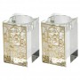 Metal Plate Square Candlesticks in Crystal