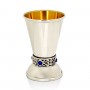 Set of Liquor Cups in Sterling Silver with Decorative Stem by Nadav Art