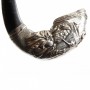 Polished Ram Horn Shofar with Sterling Silver Decorative Plates
