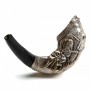 Polished Ram Horn Shofar with Sterling Silver Decorative Plates