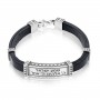 Leather and Silver Bracelet with 'Shema Yisrael' Plaque