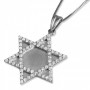 14K Gold Star of David Pendant with Diamonds (White or Yellow Gold) 