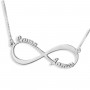 Sterling Silver Double Thickness English/Hebrew Infinity Necklace