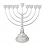 Traditional Silver-Plated Hanukkah Menorah With Filigree Design