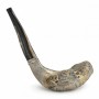 Two-Tone Sterling Silver Shofar with Lions and Jerusalem Text