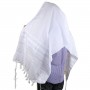 White and Silver Acrylic Tallit