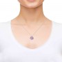 Sterling Silver and Cubic Zirconia Necklace- Woman of Valor Micro-Inscribed with 24K Gold